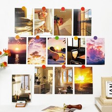 indi.k 靜謐夕陽風格裝飾明信片30款套組, 2套, 混色