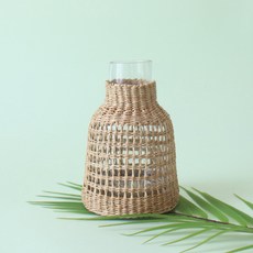 MORIANN 室內藤編玻璃花瓶 B款, 混色
