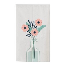 Vinterior復古風彩色插畫雙開式隔間門簾 + 桿, TYPE 06