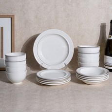 Syracuse CHINA 楓木4人基本餐具組 17入, 白色 + 舒適灰, 17種, 1套