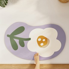 Witherhome 可愛雛菊蓬鬆腳踏墊, 紫色