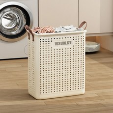 파라다이소 비주얼라이즈 에어홀 접이식 다용도 수납 빨래 바스켓 고정형, 아이보리