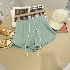 MMMII 女款鬆緊帶抽繩華夫格運動熱褲 MMM376