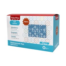 Fisher-Price 費雪 拋棄式防水墊, 60x40 公分, 10入, 藍色, 1盒