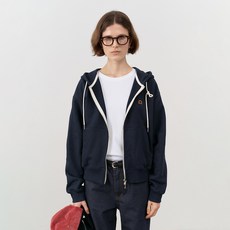 Dunst 皮革徽標拉鍊連帽衫 UDTS4C108