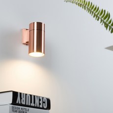 Heat Lighting Audi 1等防水外部圓筒壁燈 F0024583SB, 玫瑰金