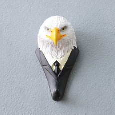 동물 머리 장식 벽후크 가방걸이 코트걸이, 독수리, 1개