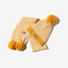 휠라키즈 아동용 방울 비니 머플러 세트 FK3KND4304X