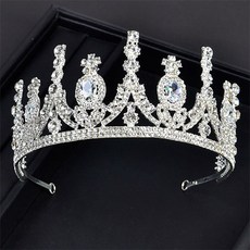 LUNA GLAM 皇冠婚禮飾品 皇冠 A ERT14, 銀色, 1個