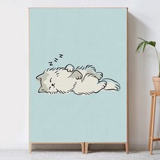 復古風貓咪插畫遮蔽門簾, 款式 04