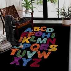 이정데코 팝 ABC 플레이 알파벳 먼지없는 물세탁 사계절 러그