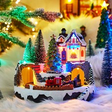 Modern House 火車村莊移動音樂盒USB, 混合顏色, 18.5cm