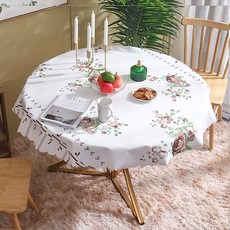 알럽홈 프린팅 웨이브 라운드 식탁보, TYPE4, 90cm, 1개