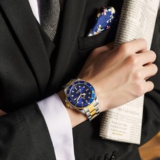 벤테라 남성용 메탈 다이아몬드 워치 VTR1009D-GBL + 보석감정서