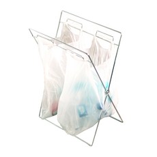 STF 2格不鏽鋼垃圾桶架, 銀, 1個