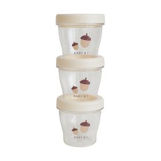 BABY&I 副食品分裝密封罐 170ml, 3入, 奶油黃