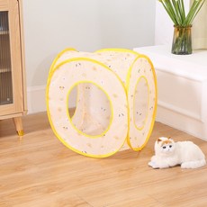 데이소이 고양이 큐브 텐트형 숨숨집, 옐로우퍼피, 1개