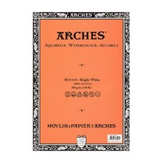 ARCHES 亮白水彩紙 A4 黃木 300g 5p, 1套