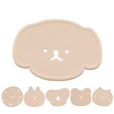 ade.l 動物造型矽膠杯墊 6入組, 奶茶