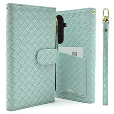 EXCCI Folio 磁吸拉鍊皮革日誌型手機錢包保護殼 + 手腕帶組合