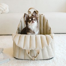 PETRIUM 寵物瑪德蓮汽車座椅外出提籠, 米色