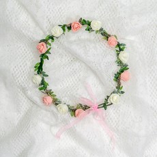 lilydress 玫瑰面紗花冠 LFC24, 蜜桃混色