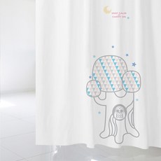 北歐風格浴簾 sc875+不鏽鋼掛鉤 12入+窗簾掛桿 白色, 混色