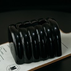 Mondspot 陶瓷直條紋餐桌用面紙盒 16 x 13.5 x 10.5 cm RB20632, 黑色, 1個