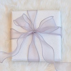 이플린 오간디 웨이브 쉬폰 선물 포장 꽃다발 장식 리본끈, 10 실버그레이, 1개, 9m