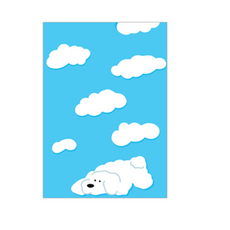 진심디자인 감성 아트웍 디자인캔버스 D 엔조이 키즈 라인 D21 흰둥이 클라우드, 우드