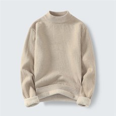 男款AOULS運動基本款半高領刷毛毛衣 8106