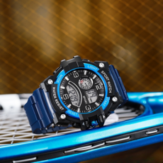 Soyo 商會鬧鐘防水潮流運動手錶, 藍色, 1個