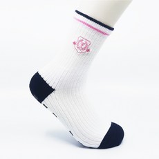 NEWTOP 女款刺繡標誌高爾夫球襪 2雙, 白色的