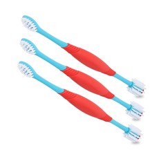 DING DONG PET 寵物犬用雙頭牙刷, 3個, 混合顏色