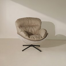 레트로하우스 칼모 패브릭 회전 안락 로우백 1인용 의자 방문설치, 에토프, 1개