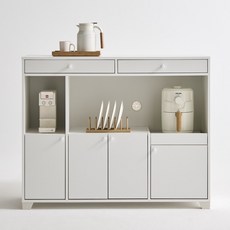 라자가구 이음 주방 수납 렌지대 슬라이드 하부 선반장 1100 방문설치, 화이트, 3단