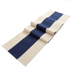 方形層次桌巾, 深藍色, 小號（30 x 120 厘米）