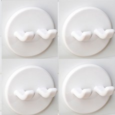 강력 부착식 걸이, 화이트, 4개