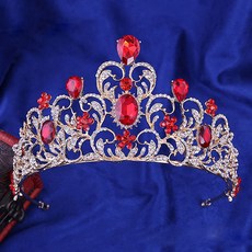 自助婚紗新娘皇冠頭飾 vib771, 紅色, 1個