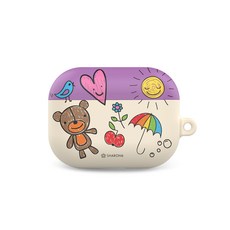 SHARON6 AirPods Pro印花耳機保護殼, 塗鴉玩具款, 1個