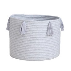 丹尼的流蘇布籃 BGN108, 灰色的, 1個