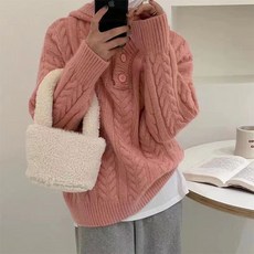 Awesomeful 女款 Jubono 麻花連帽針織衫