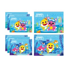 몽땅 핑크퐁 스케치북 2종 x 4p 세트, 345 x 248 mm, 30매