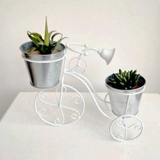 腳踏車造型花盆架, 白色的