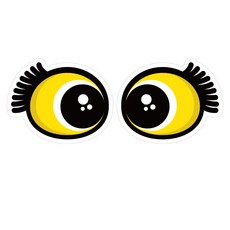 뭉키데코 고휘도 안전거리유지 반사스티커 대형 노랑이01, 혼합색상, 1세트