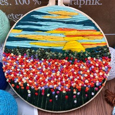 晚霞花田迷你刺繡DIY套組, 1套, 01