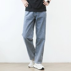 블루포스 스메런 뒷밴딩 세미와이드핏 청바지 남여공용