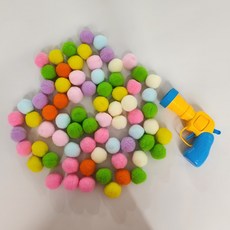 寵物車 貓咪羊毛球玩具 100個 + 發射器, 1組, 多色