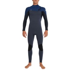 O'NEILL 男款Hyperfreak Fire Chest Zip全拉絨防寒衣 4/3mm 5512OA, GUMTL + 黑色 + 海軍藍