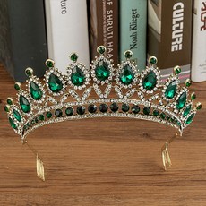 Estella 花朵雙層皇冠 自助婚紗頭冠 珠寶皇冠 WT408, 1個, 古銅綠